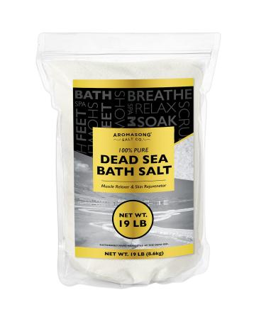 Dead Sea Salt - Spa Bath Salt - 19 Lbs Fine Grain Large Bulk Resealable Pack - 100% Pure & Natural - Used for Body wash Scrub - Soak for Women & Men for Skin Issues and to Relax Tired Muscles Unscented