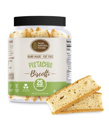 DIJAS Natural Foods, Fat Free Biscotti Cookie, All Natural Preservative Free Ingredients, Delicious Low Calorie Snack (12 oz, Pistachio) - Buy Online on GoSupps.com