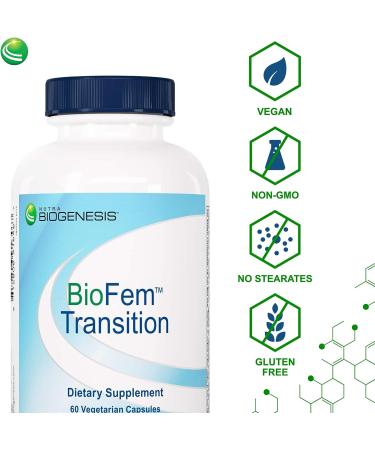 Nutra BioGenesis BioFem Transition - Menopause Support - 60 Capsules | Gluten-Free, Vegan, Non-GMO - Buy Online on GoSupps.com
