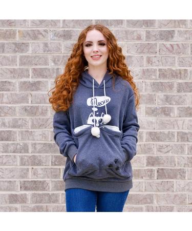 ALYC Pet Pouch Hoodie - Dark Grey XX-Large Dog Cat Holder Carrier Sweatshirt - Buy Online on GoSupps.com