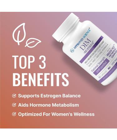 Approved Science DIM - Estrogen Metabolism Support - DIM, Broccoli Sprout, Mustard Seed, Calcium D, BioPerine - Vegan - 1 Bottle - 60 Capsules - Buy Online on GoSupps.com