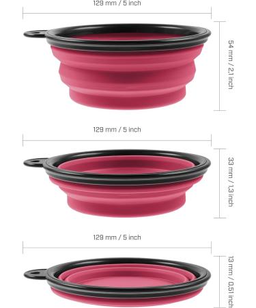 Buy PhoneNatic Foldable Silicone Dog Bowl - Pink Travel Bowl for Dogs & Cats - 350ml with Carabiner - Buy Online on GoSupps.com