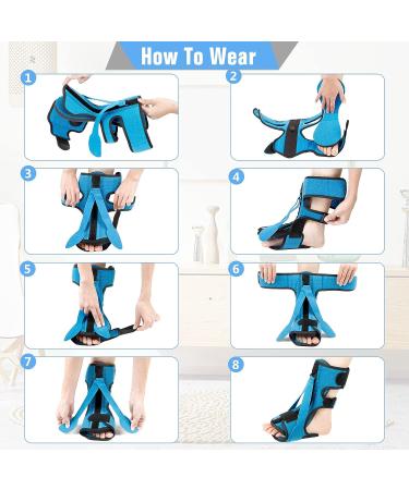 WOSHSHEN Adjustable Plantar Fasciitis Night Splint - Relief Brace for Plantar Fasciitis, Achilles Tendonitis - Black Large - Buy Online on GoSupps.com