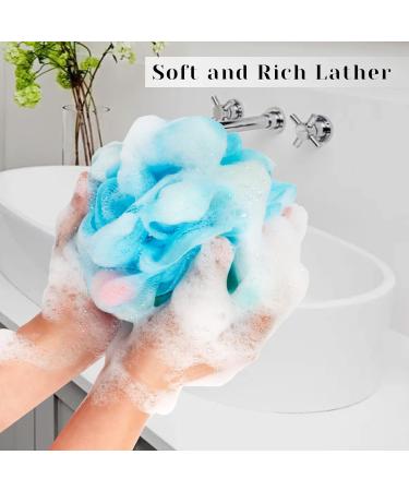 BCKENEY Bath Loofah Sponge 3-Pack 40g S | Soft Mesh Shower Puff for Body Wash | Body Scrubber Exfoliator for Women & Men | Bathing Accessories - Buy Online on GoSupps.com