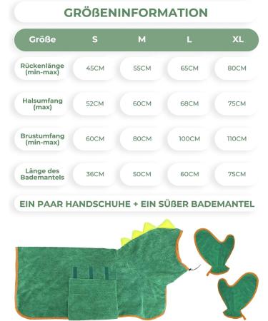 Dog Waddle Ranger Microfiber Bath Towel - Quick Dry Absorbent Bibyroflable Dog Bathrobe with Velcro Fastener for Large & Medium Dogs (S Green) - Buy Online on GoSupps.com