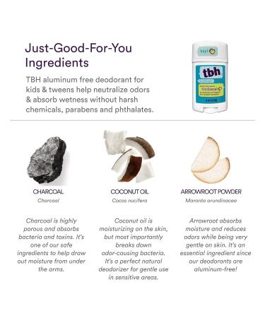 TBH Kids Unscented Deodorant - Natural Ingredients, Made in USA (3 Pack) - Buy Online on GoSupps.com
