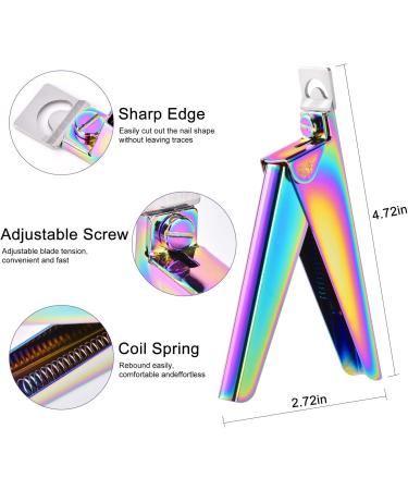 Nail Clippers for Acrylic Nails INFILILA Acrylic Nail Clippers Professional Adjustable Nail Tip Cutter Stainless Steel Acrylic Nail Trimmer Manicure Pedicure Sharp Rustproof Salon and Home DIY Rainbow - Buy Online on GoSupps.com