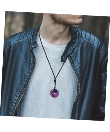 Minkissy Healing Crystal Necklace with Safety Buckle - Amethyst & Cotton Thread Jewelry for Men & Women - International Shipping Available - Buy Online on GoSupps.com