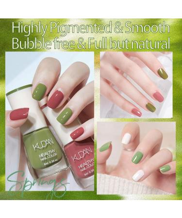 Green Nail Polish Nail Varnish - Quick Dry & Long Lasting Matcha Green Nail Varnish - Non-Toxic Water Based Holographic Nail Polish - Glossy Chip Resistant for DIY Nail Art at Home Salon (4PCS Green) - Buy Online on GoSupps.com