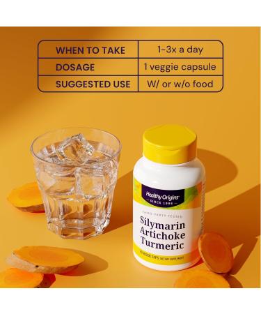 Healthy Origins Silymarin Artichoke Turmeric Liver Support with Silymarin Phytosome Artichoke Extract & Curcumin Supports Liver Health Antioxidant Protection & Digestion 60 Capsules - Buy Online on GoSupps.com
