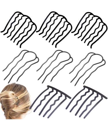 8 Pieces Hair Side Combs Metal Hair Fork Clip Hair Pins for Buns Hair Updo U-Shape Hair Sticks for Women Hair Styling Tool Accessories