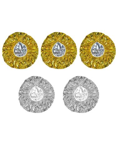 VALICLUD 5 pi ces Bonnet isolant en aluminium pour soin profond des cheveux nourrissant pour salon et usage maison ajustable or et argent