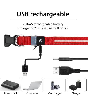 Buy Masbrill LED Dog Collar Light - Waterproof Adjustable & Bright Safety Light for Small to Large Dogs (Red 28-40cm) - Buy Online on GoSupps.com