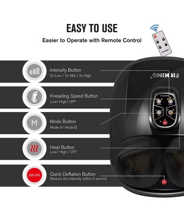 FIT KING Foot Massager FT-001FR - Remote Control, Deep Kneading Shiatsu Massage, Heat Therapy for Plantar Fasciitis & Fatigued Muscles - Buy Online on GoSupps.com
