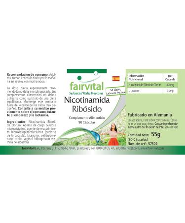 Fairvital Nicotinamide Riboside - 90 Vegan Capsules | High Dosage Quality Tested 3-Month Supply - Made in Germany - Buy Online on GoSupps.com