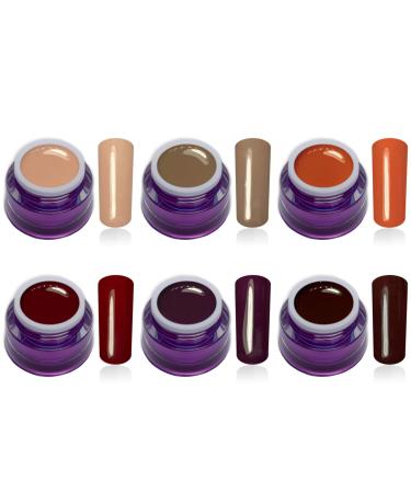 Premium Color Gel Autumn Set 2020 Autumn Color Autumn UV Gel Nail Gel Colorgel 6x5ml (Pack of 6)