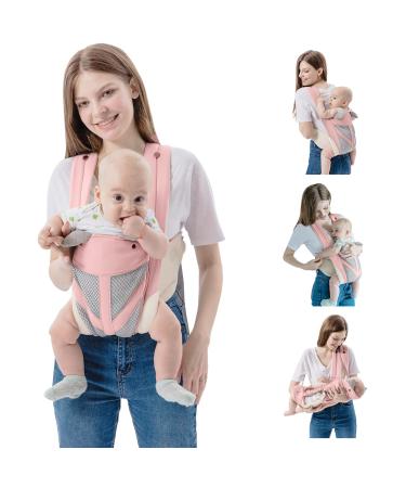 FUNUPUP Baby Carrier 4 in 1 Baby Sling Carrier Portable Baby Carriers from Newborn Toddler Carrier with Breathable Mesh up to 35lbs Pink