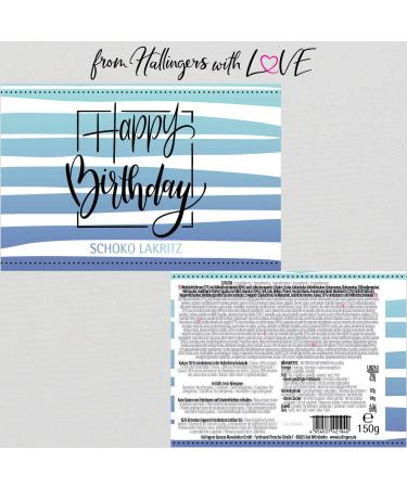 Hallingers Happy Birthday Gourmet Licorice 150g - Perfect Gift for Mother's Day & Father's Day | Spiced Chocolate Treats & Birthday Congratulations - Buy Online on GoSupps.com