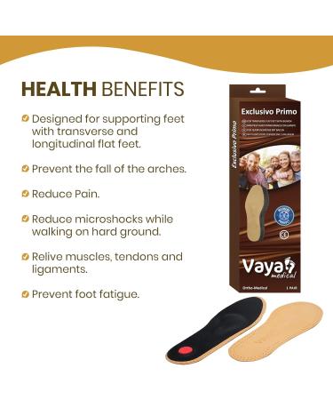Vaya Exclusivo Primo Orthopedic Insoles for Flat Feet & Hallux Valgus Activated Carbon Size 44 - Buy Online on GoSupps.com