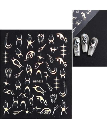 JMEOWIO Self-Adhesive Moon Star Nail Art Stickers - 9 Sheets | Colorful Sun Nail Supplies for Design Decoration - Buy Online on GoSupps.com
