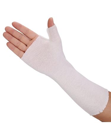 Velpeau Comfy Arm Sock for Splints (Pack of 10) Wrist and Thumb Spica Stockinette Wrap Liner Cotton Skin Protection Sleeve Pre-Wrap Air Arm Casts Cover for Women Men (Medium Medium White