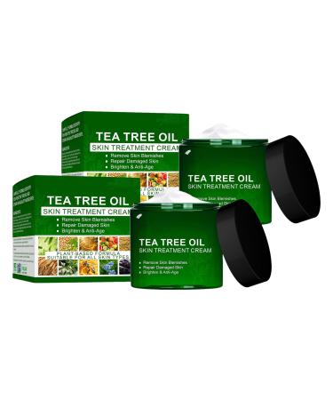 Generisch Set of 2 tea tree oil creams tea tree oil skin care cream tea tree oil organic cream natural cosmetic for the care of impure skin for all