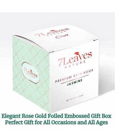 7Leaves Nature Premium Jasmine Bath Bombs - Large 6oz Fizzies for Skin Moisturizing & Relaxing Spa Bath - Handmade Gift Idea for Mother's Day, Valentine's, Anniversary, Christmas - Buy Online on GoSupps.com