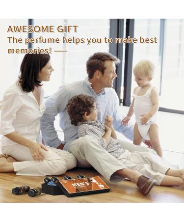 HIQILI Fragrance Oils for Men - Set of 6 Aromatherapy Scented Oils - Sandalwood, Leather, Coffee, Jeans, Tobacco, Ebony, Amber Rum - Father's Day Gift for Dad - Buy Online on GoSupps.com