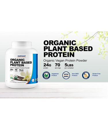 Nutricost Organic Vegan Protein Powder (Vanilla  5 LBS) - Plant Based  Certified Organic  Vegan Friendly  Gluten Free  Non-GMO Vanilla 5 Pound (Pack of 1) - Buy Online on GoSupps.com