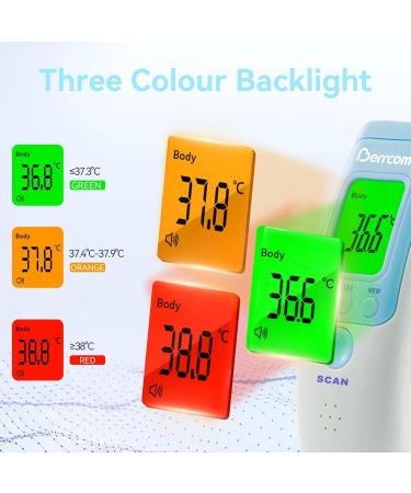Berrcom Digital Infrared Forehead Thermometer for Babies - Contactless Fever Alarm C/ F Switch 3 Colors - Buy Online on GoSupps.com