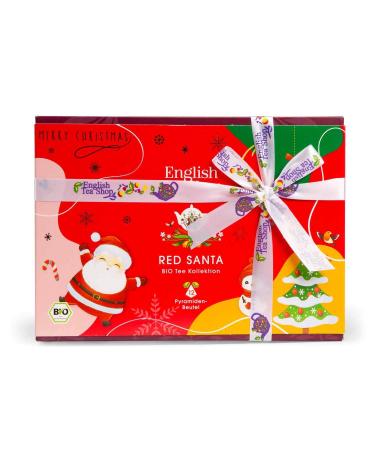 Organic ETS Tea Gift with Bow - Red Santa Christmas Winter Tea Set with 12 Pyramid Bags | Perfect Christmas Gift - Buy Online on GoSupps.com