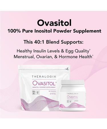 Ovasitol Inositol Powder Packets - 90 Day Supply | 4000mg Myo Inositol & 100mg D-Chiro Inositol Daily | NSF Certified | Made in USA - Buy Online on GoSupps.com