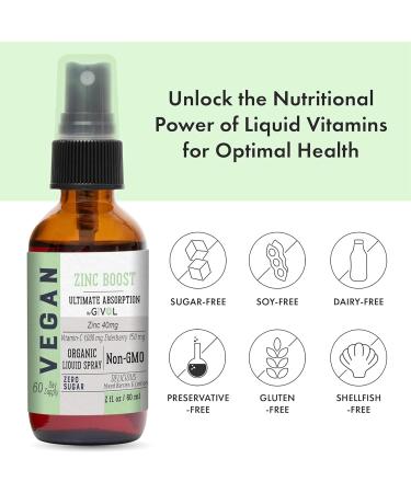 Iron Supplement - 18mg Bisglycinate Complex with Vitamin C & B12 for Energy & Immunity Boost and Organic ZINC Boost Mist 40mg (Extra Strength) - Sugar Free with VIT C and Elderberry Extract - Buy Online on GoSupps.com