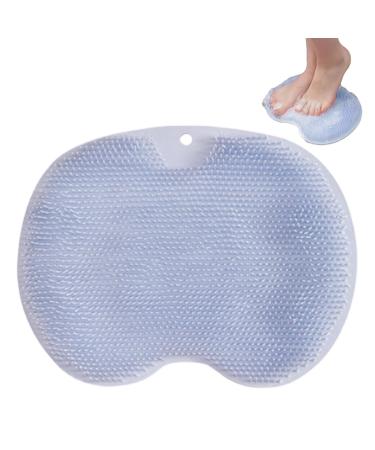 Shower Foot Scrubber Mat | Large Size Mat with Non-Slip Suction Cups | Cleans Smooths Massages Your Feet Without Bending Improve Foot Circulation and Soothes Tired Blue