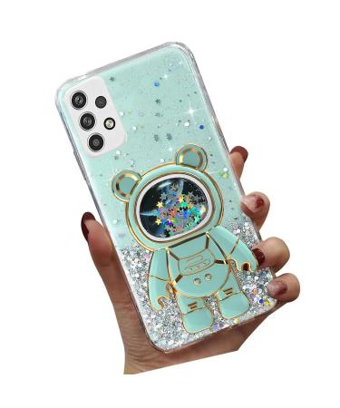 Tivenfezk Nadoli for Samsung Galaxy A53 5G Treibsand B r Astronaut Hidden Stand Shell cartoon glitter astronaut stand soft silicone bling mobile phone case.