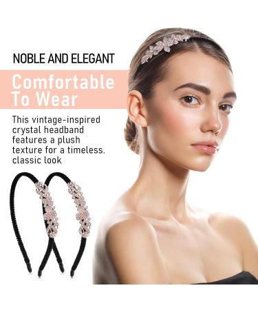 WLLHYF 1920s Crystal Rhinestone Flower Headbands 2 Pack - Sparkly Vintage Hairbands for Women - Fashion Jewelry Accessories for Wedding and Bride - Buy Online on GoSupps.com