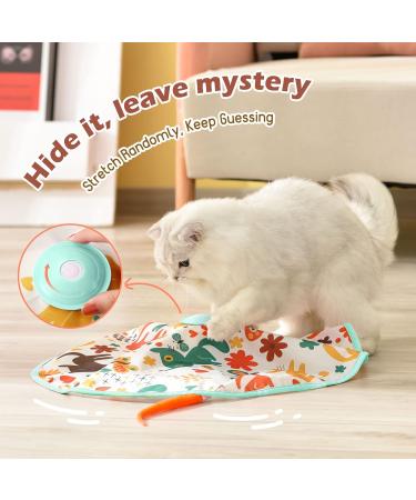 Pawaboo 2 in 1 Electric Cat Toys USB Rechargeable Automatic Cat Exercise Teaser Toy with 3pcs Replacement Indoor Interactive Cat Toy Pop and Play Feather Teaser Wand Toy for Cat Kitten Kitty Green - Buy Online on GoSupps.com