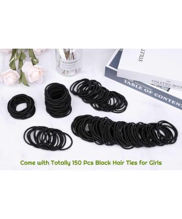 Shynek 150Pcs Black Small Hair Ties (4mm) - Bulk Elastic Hair Bands - Buy Online on GoSupps.com