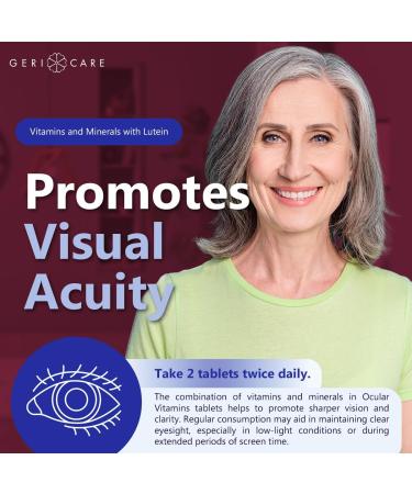 GeriCare Ocular Vitamins, Eye Vitamins and Minerals with Lutein, Dietary Supplement Tablets, 60 Count (Pack of 1) - Buy Online on GoSupps.com