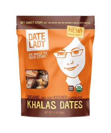 Date Lady Organic Khalas Dates | Vegan, Paleo, Gluten-free & Kosher (1 Bag)