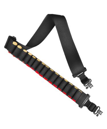CVLIFE Adjustable 2 Point Sling Holds 15 Shells Black