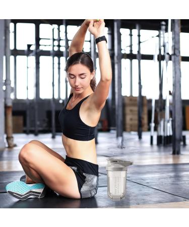 Protein Shaker Bottle (500 ml) Protein Shaker Cup for Fitness and Sports Supplement Protein Cup with Mixer BPA Free and Leak Proof (Grey) Gray - Buy Online on GoSupps.com