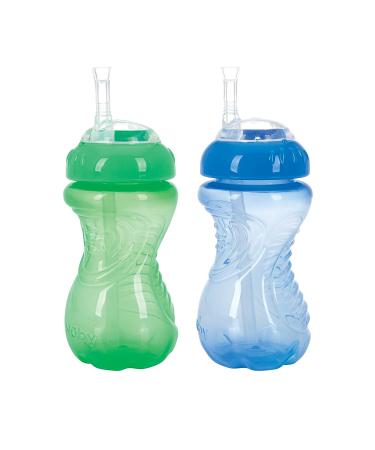 Nuby 2PK No-Spill 10oz Cup with Flexi Straw - Assorted Colors | Leak-proof Design - Buy Online on GoSupps.com