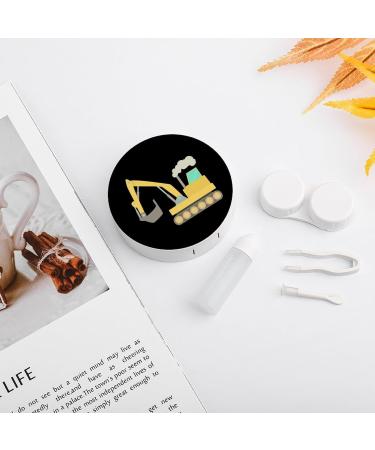 Cartoon Excavator Contact Lens Case - Portable & Travel-Friendly with Mirror | Ideal for International Shipping - Buy Online on GoSupps.com