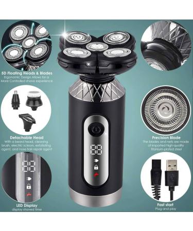 Buy 4-in-1 Waterproof Electric Head Shaver for Bald Men - Rechargeable 4D Razor & Beard Trimmer Kit - Buy Online on GoSupps.com