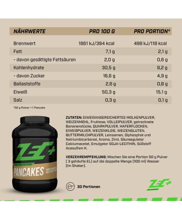 ZEC+ Nutrition Protein Pancake Mix | Low-Calorie High-Protein Buttermilk Flavor | 1500g (1.5 kg) | Ideal for Healthy Breakfast & Weight Management - Buy Online on GoSupps.com