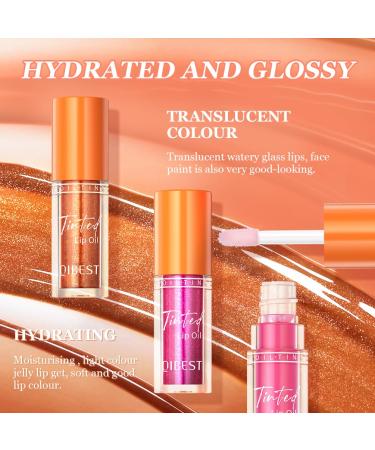 4 Colors Fat Lip Oil Drip - Hydrating Lip Gloss & Oil with Big Brush Head | Moisturizing Non-Sticky & Vegan - Plumping Transparent Lip Glaze (SET A - Buy Online on GoSupps.com