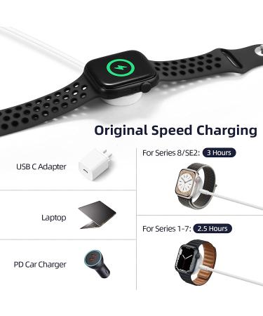 USB C Watch Charger Cable Compatible with Apple Watch Series SE2/8/7/6/5/4/3/2/1/SE  Magnetic Watch Car Charger Compatible with iWatch  Portable Travel Type C Charging Cord (4.9ft/1.5M) Regular Charging - Buy Online on GoSupps.com