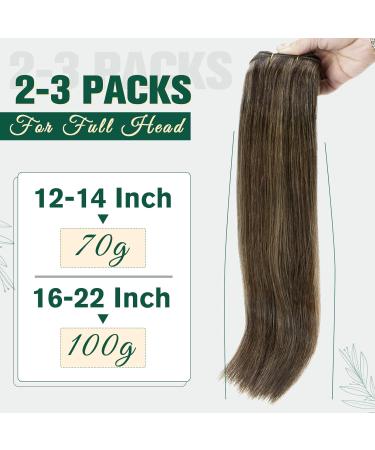 Runature Real Hair Drinking Weft Extensions - Dark Brown & Ash Brown Sew-In Weave - Human Hair Bundle 45cm (18 inch) #2P8A - 100g Quality - Buy Online on GoSupps.com