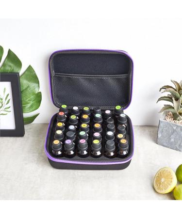Kirgizta Waterproof Essential Oil & Nail Polish Storage Bag - 30 Slot EVA Pocket Organizer for 5ml 10ml 15ml Bottles (Purple Black) - International Shipping Available - Buy Online on GoSupps.com